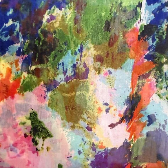 Yuka Beach YB Sheer Watercolor Floral Swimsuit Cover Up Sz L Beach, Swim, Vacay - Picture 5 of 12